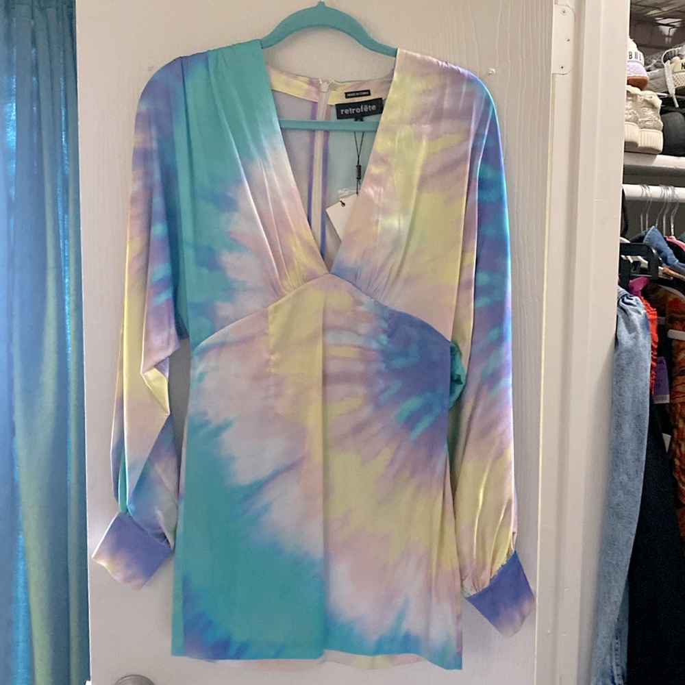 NWT Retrofete Aubrielle dress Tye Dye size small